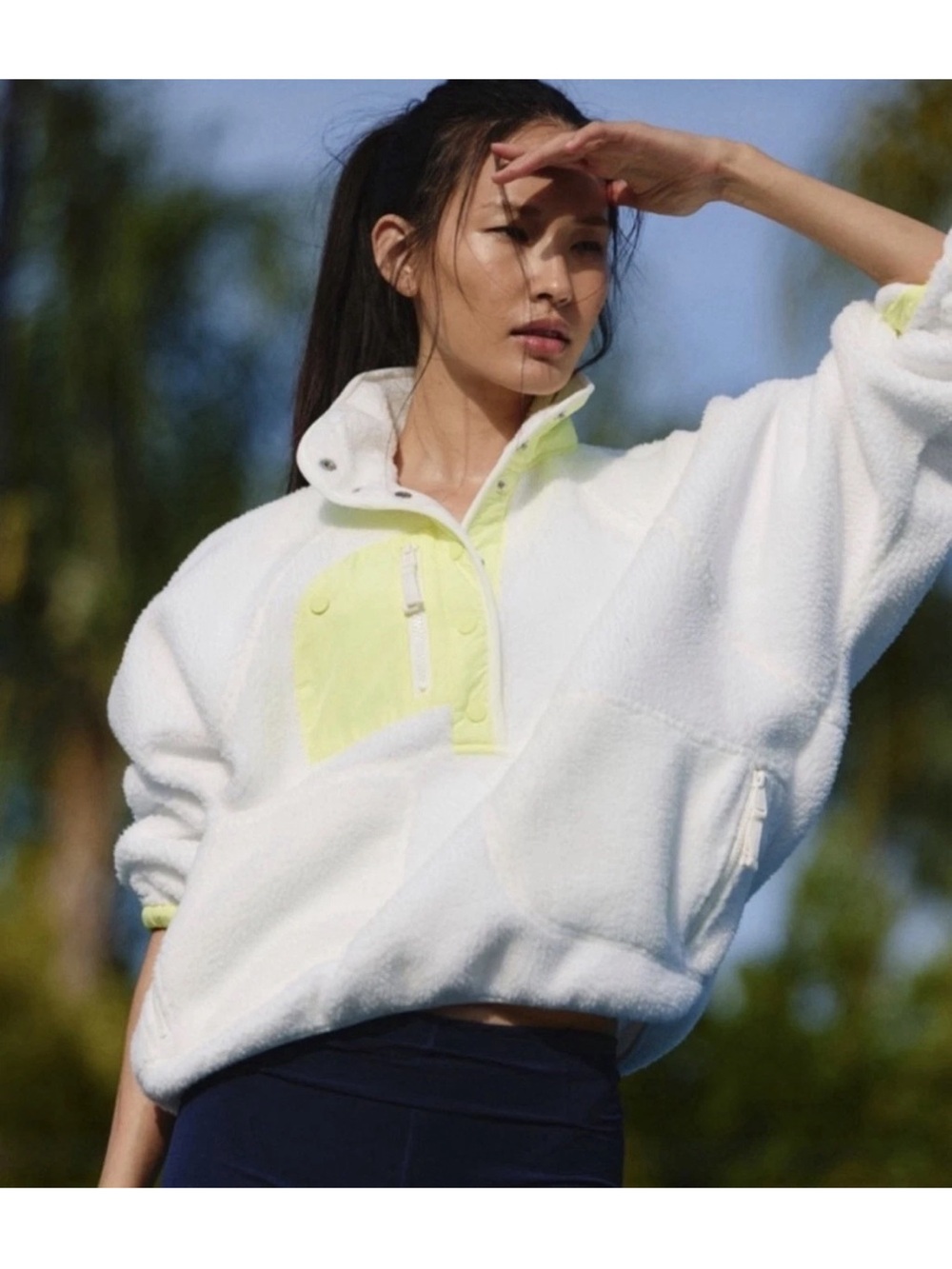 NWOT FP movement Free people hit the slopes fleece Pullover Size M White